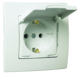 Розетка з кришкою Lillium Natural Kare, із з/к, без шторок, білий, Makel [32001029]