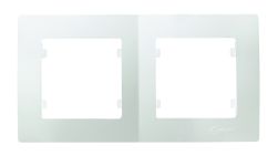 Рамка двомісна горизонтальна Lilium Natural Kare, білий, Makel [32001702]