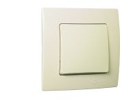 Вимикач перехресний одноклавішний Lillium Natural Kare, без підсвітки, кремовий, Makel [32010020]