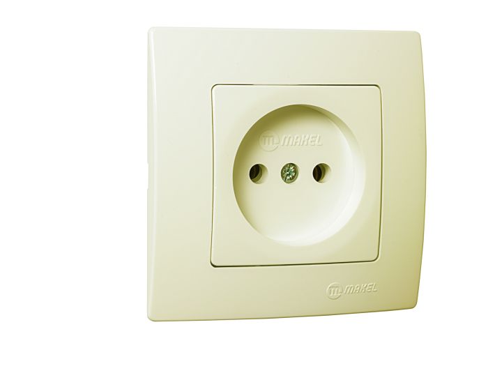 Розетка без з/к Lillium Natural Kare, без шторок, кремовий, Makel [32010022]