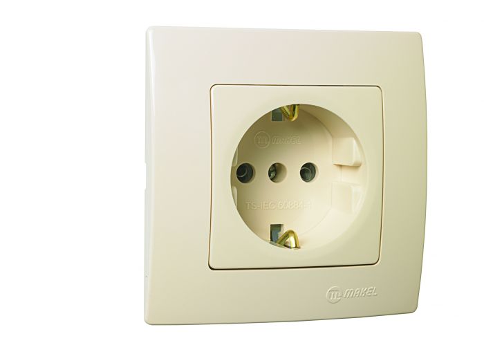 Розетка із з/к Lillium Natural Kare, без шторок, кремовий, Makel [32010028]