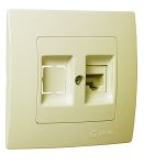 Розетка комп’ютерна Lillium Natural Kare, кремовий, Makel [32010035]