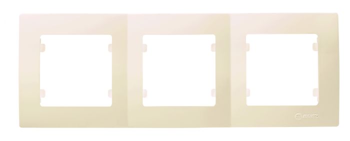 Рамка тримісна горизонтальна Lilium Natural Kare, кремовий, Makel [32010703]