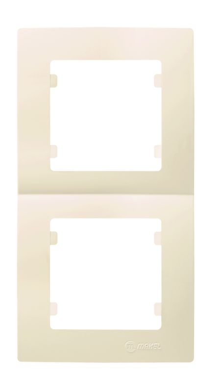 Рамка двомісна вертикальна Lilium Natural Kare, кремовий, Makel [32010707]