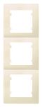 Рамка тримісна вертикальна Lilium Natural Kare, кремовий, Makel [32010708]
