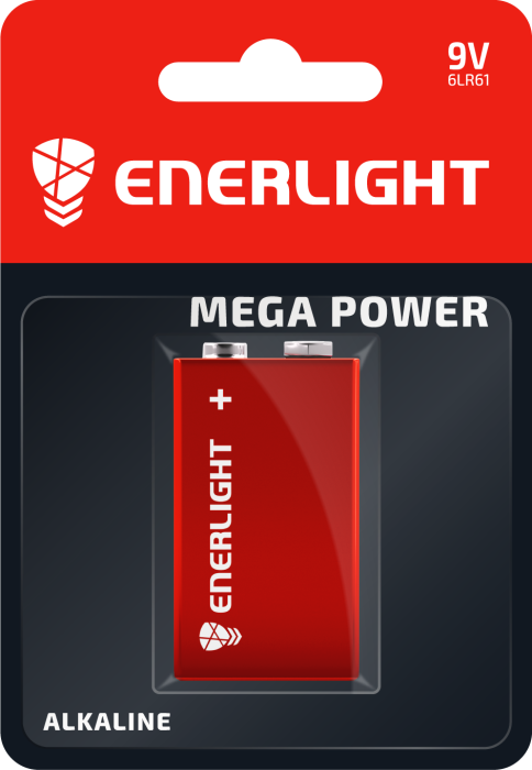 Батарейка Mega Power 6LR61, BLI 1 шт, Enerlight [90220101]