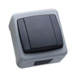 Перемикач прохідний без підсвітки, сірий, Makel [36064020]