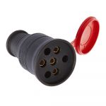 Розетка каучукова переносна KDPT 3Р+РЕ 25А, IP44, Bylion [403371]