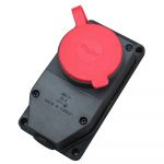 Розетка каучукова стаціонарна 1KMPT 3Р+РЕ 25А, IP44, Bylion [403372]