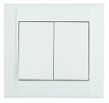 Вимикач двоклавішний Defne без підсвітки, білий, Makel [42001003]