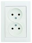 Розетка подвійна без з/к Defne, без шторок, білий, Makel [42001017]