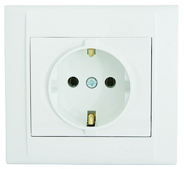 Розетка із з/к Defne, без шторок, білий, Makel [42001028]