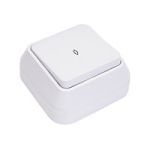 Вимикач прохідний одноклавішний без підсвітки, білий, Makel [45105]