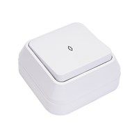 Вимикач прохідний одноклавішний без підсвітки, білий, Makel [45105]