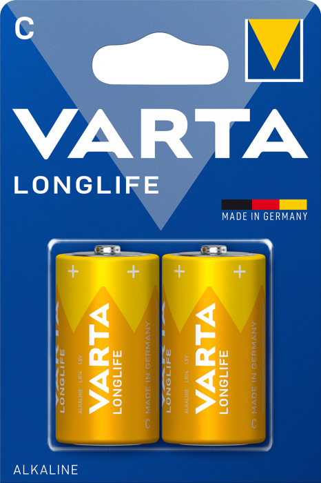 Батарейка Longlife C, BLI 2 шт, Varta [4114101412]
