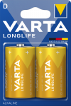 Батарейка Longlife D, BLI 2 шт, Varta [4120101412]