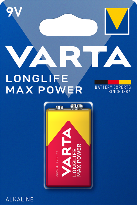 Батарейка Longlife Max Power 6LR61, BLI 1 шт, Varta [4722101401]