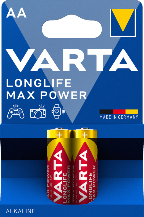 Батарейка Longlife Max Power AAA, BLI 2 шт, Varta [4703101412]