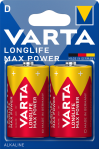 Батарейка Longlife Max Power D, BLI 2 шт, Varta [4720101402]