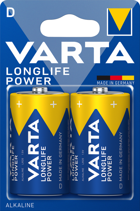 Батарейка Longlife Power D, BLI 2 шт, Varta [4920121412]
