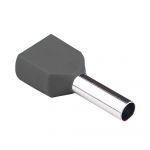 Наконечник втулковий з ізоляцією для 2х проводів TE 4/12, сірий (100 шт), TAKEL [500719сер]