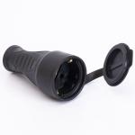 Розетка каучукова з захисною кришкою переносна 406 2Р+РЕ IP44, TAKEL [503357]