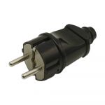 Вилка пряма з з/к 201M 16A, чорний, TAKEL [503621]