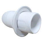 Патрон пластиковий Е14 зі стопором та з гайкою, білий, TAKEL [503716]