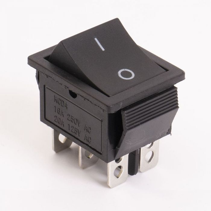 Перемикач клавішний КП-45в 220В, чорний, TAKEL [505476]