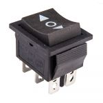 Перемикач клавішний КП-51в 220В, чорний, TAKEL [505488ч]