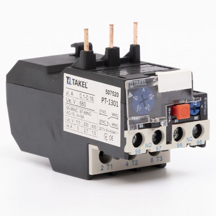 Реле теплове РТ-1301 діап. 0.1-0.16А, TAKEL [507520]