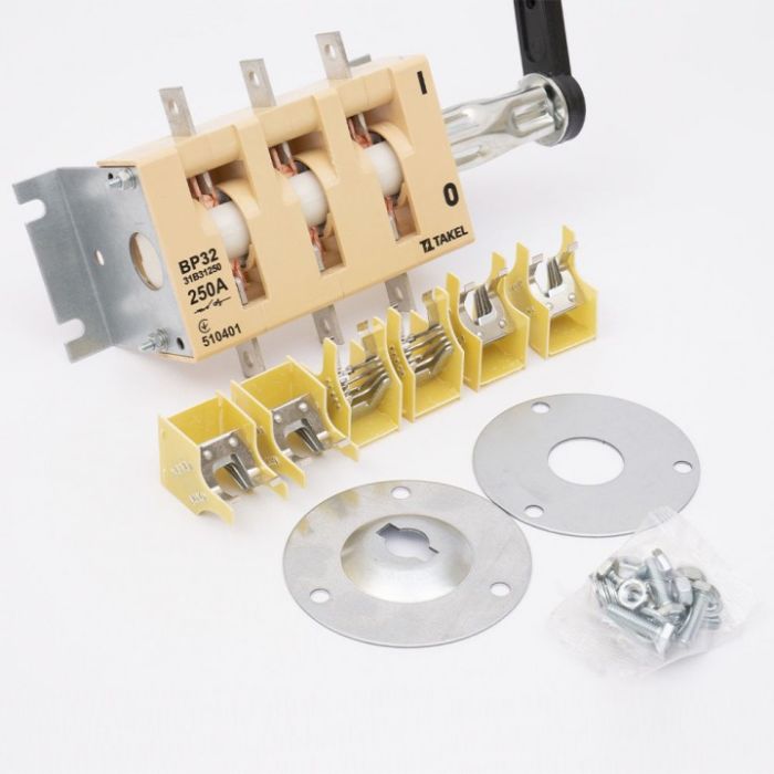 Вимикач-роз'єднувач ВР32-35B71250 250А на 2 напрямки з'ємна рукоятка, TAKEL [510421]