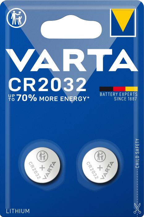 Батарейка CR 2032 Lithium, BLI 2 шт, Varta [6032101402]
