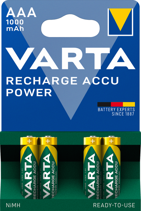 Акумулятор AAA 1000mAh Recharge 4 шт, Varta [5703301404]