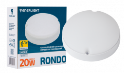 Світильник світлодіодний Rondo 20Вт 5000К, IP65, з датчиком руху, Enerlight [RONDO20SMD80NMS]