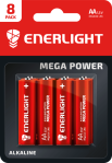 Батарейка Mega Power AA, BLI 8 шт, Enerlight [90060108]