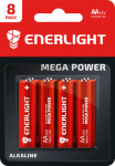Батарейка Mega Power AA, BLI 8 шт, Enerlight [90060108]