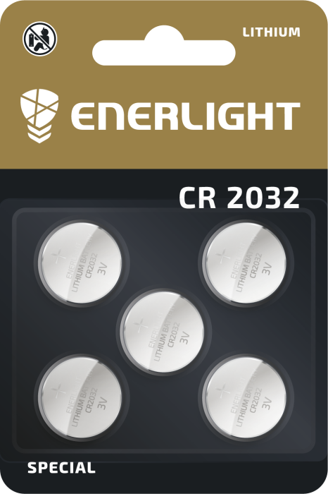 Батарейка Lithium CR 2032, BLI 5 шт, Enerlight [70320105]