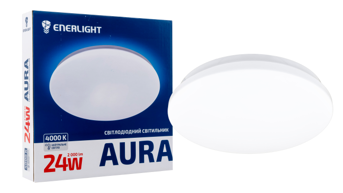 Cвітильник стельовий Aura 24Вт 4000К, Enerlight [AURA24SMD80N]