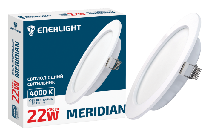 Cвітильник стельовий Meridian 22Вт 4000К, Enerlight [MERIDIAN22SMD80N]