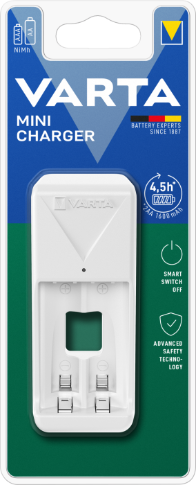 Зарядний пристрій Mini Charger White, Varta [57656101401]