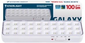 Cвітильник акумуляторний аварійний GALAXY 100Лм 6500К Li-ion 3.7В 1.2Ah, білий , Enerlight [GALAXY100ACDC12C]