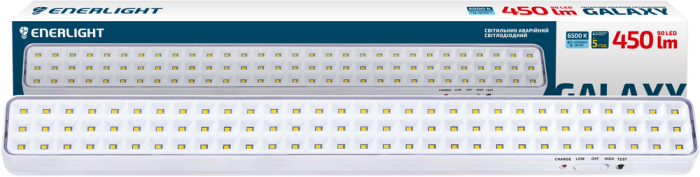 Cвітильник акумуляторний аварійний GALAXY 450Лм 6500К Li-ion 3.7В 2.2Ah, білий , Enerlight [GALAXY100SMD12C]