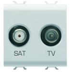 Розетка TV+SAT Chorusmart 2M глянцевий білий GEWISS [GW10383]