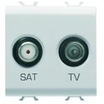 Розетка TV+SAT Chorusmart 2M глянцевий білий GEWISS [GW10383]