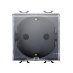 Розетка з кришкою Chorusmart 2M 2P+E 16A чорний GEWISS [GW12242]