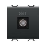 Розетка TV/SAT Chorusmart FEMALE CONN 2M чорний GEWISS [GW12377]