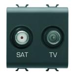Розетка TV+SAT Chorusmart 2M чорний GEWISS [GW12383]