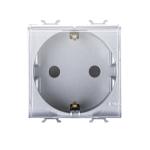 Розетка з кришкою Chorusmart 2M 2P+E 16A титан GEWISS [GW14242]