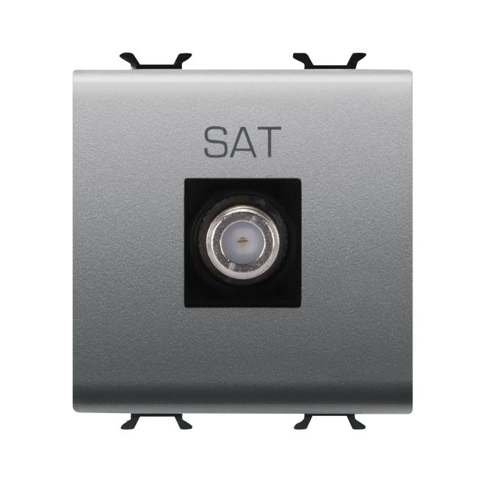 Розетка TV/SAT Chorusmart FEMALE CONN 2M титан GEWISS [GW14377]